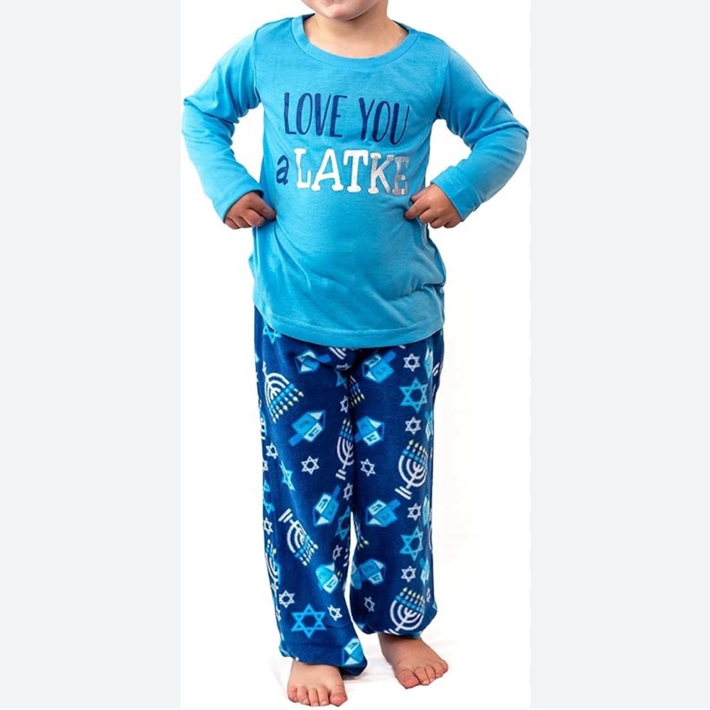 “Love You a Latke” Hanukkah Unisex Pajama Set 2T